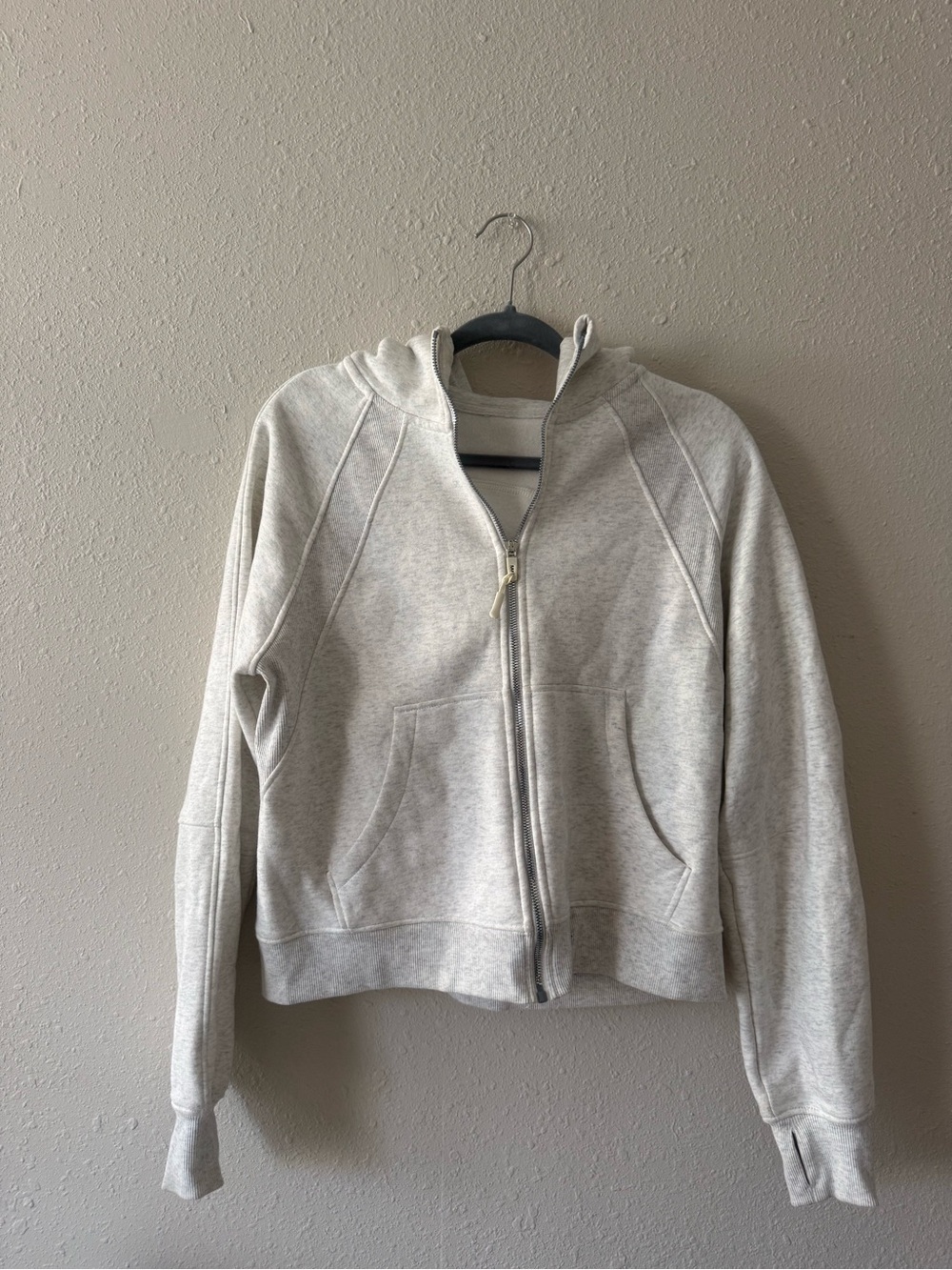 Light Gray Women's Zip-Up Hooded Jacket